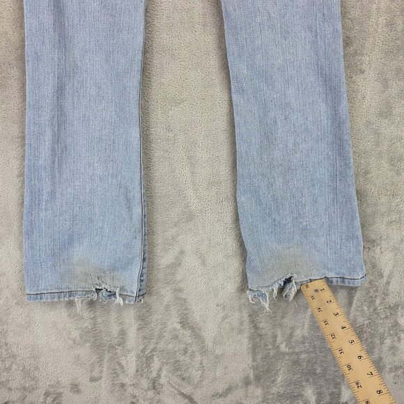 Levis 518 Jeans Womens 7 Juniors Light Wash Superlow Boot Cut Frayed Hem Y2K - Picture 9 of 15